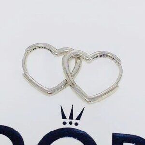Pandora Asymmetrical Heart Hoop Earrings